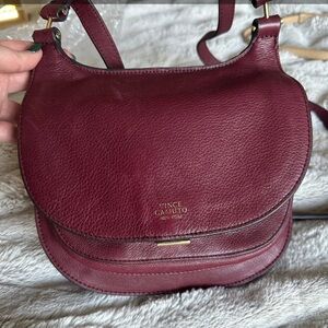 Vince Camuto Wine Leather Crossbody Bag